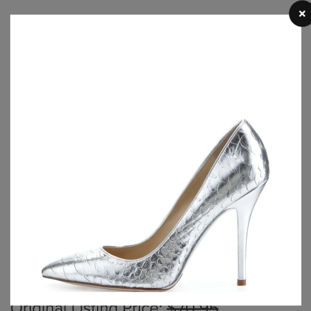 B BRIAN ATWOOD  JOELLE SILVER Snake skin pump